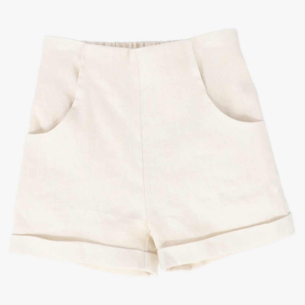 Linen Seam Shorts - Tan