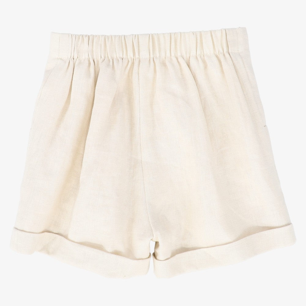 Linen Seam Shorts - Tan