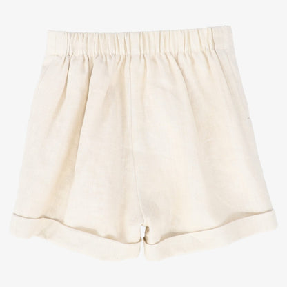 Linen Seam Shorts - Tan