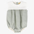 Textured Collar Romper - Green