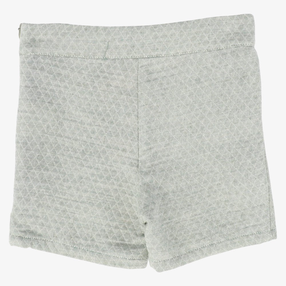 Textured Button Shorts - Green