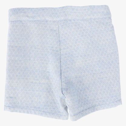 Textured Button Shorts - Light Blue