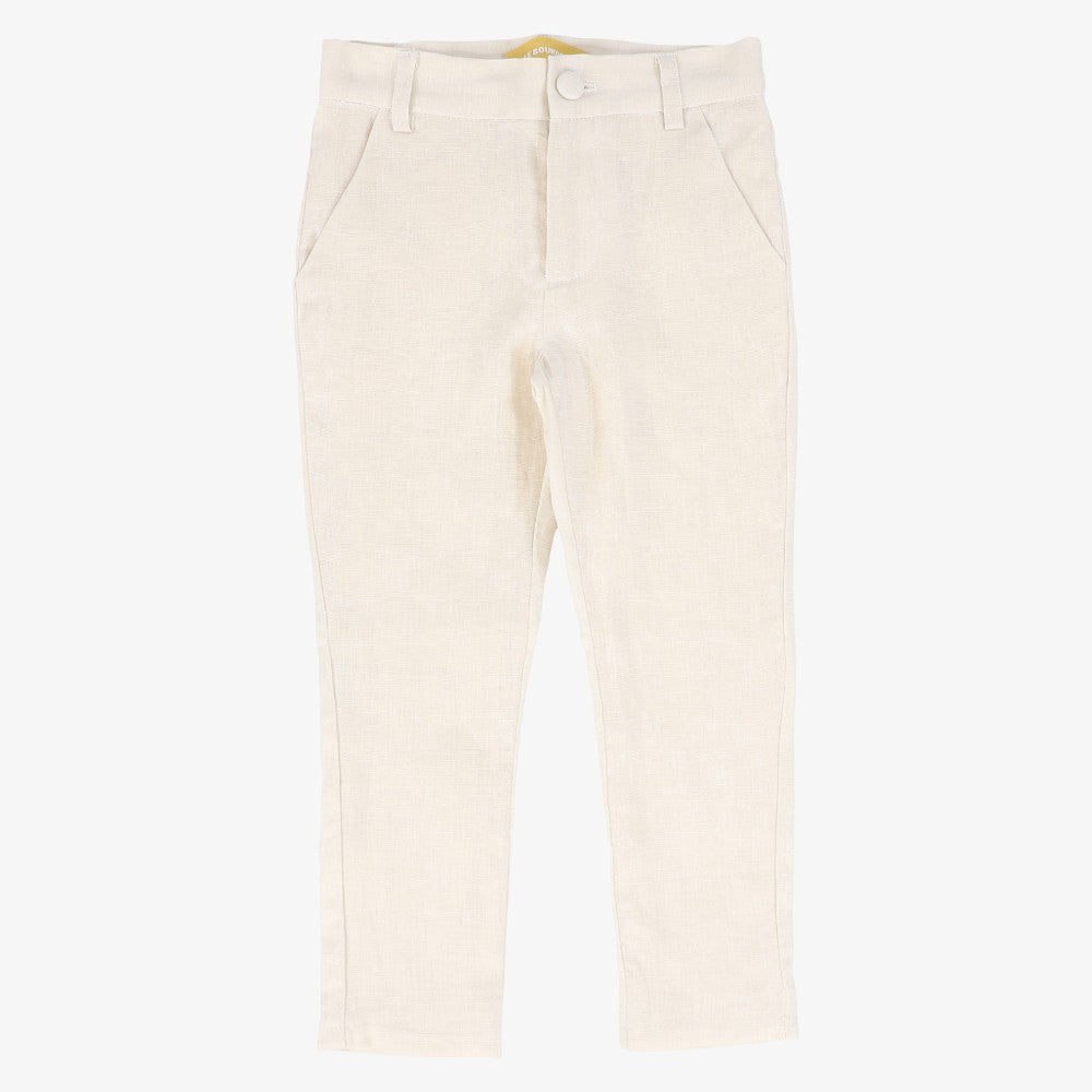 Fitted Linen Pants - Tan