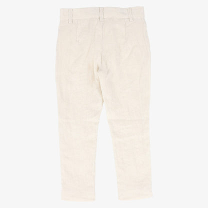 Fitted Linen Pants - Tan