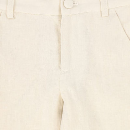 Fitted Linen Pants - Tan