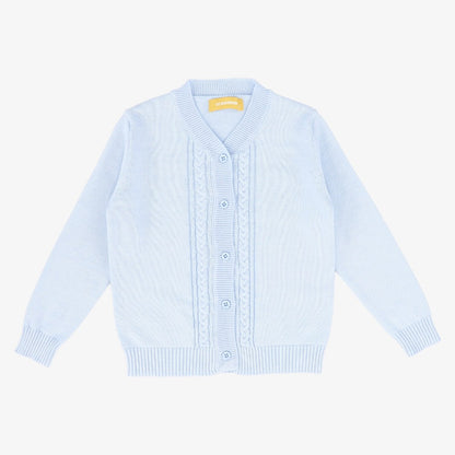 Cable Stripe Collar Cardigan - Blue