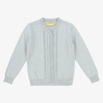 Cable Stripe Collar Cardigan - Green
