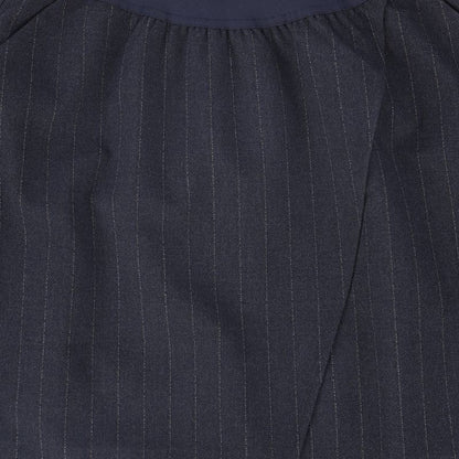 Pinstripe Wool Skirt - Navy