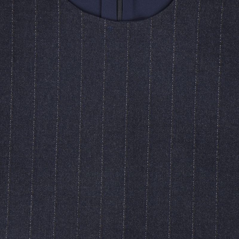Pinstripe Wool Vest - Navy