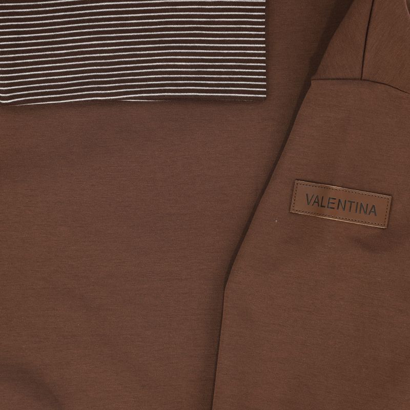 Stripe Turtleneck Sweatshirt - Brown