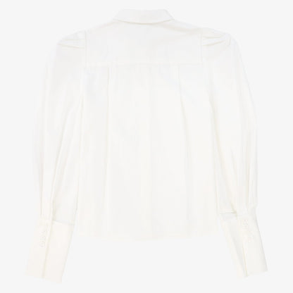 Blouson Button Blouse - White