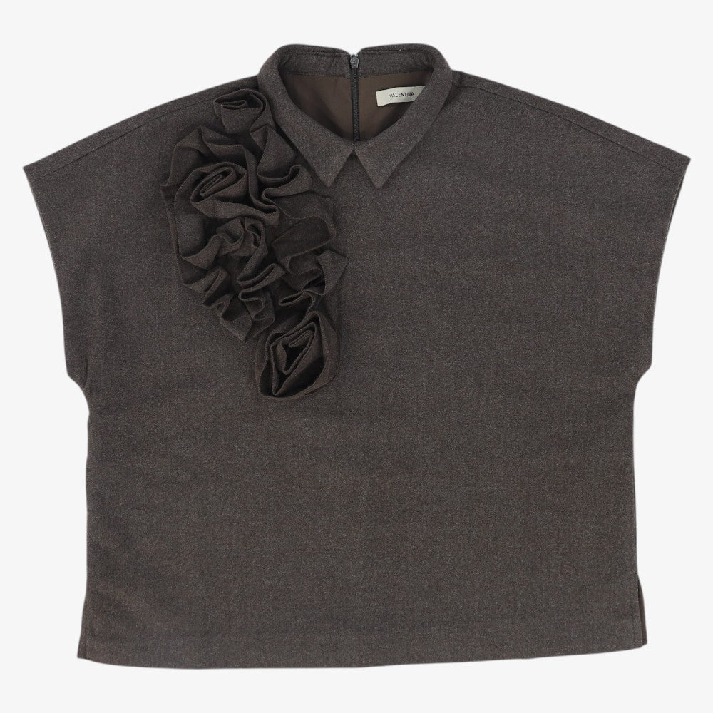 Flower Detail Vest - Brown