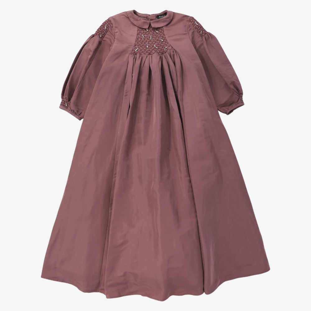 Tafetta Smock Collar Gown - Purple
