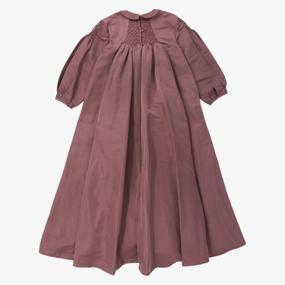 Tafetta Smock Collar Gown - Purple