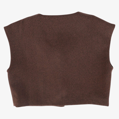 Button Wool Vest - Rust