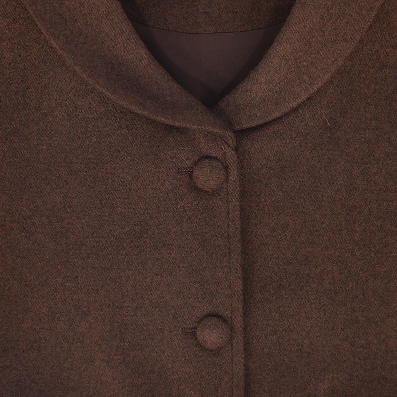 Button Wool Vest - Rust