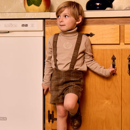 Plaid Overall - Camel