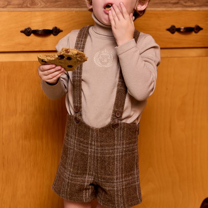 Plaid Overall - Camel