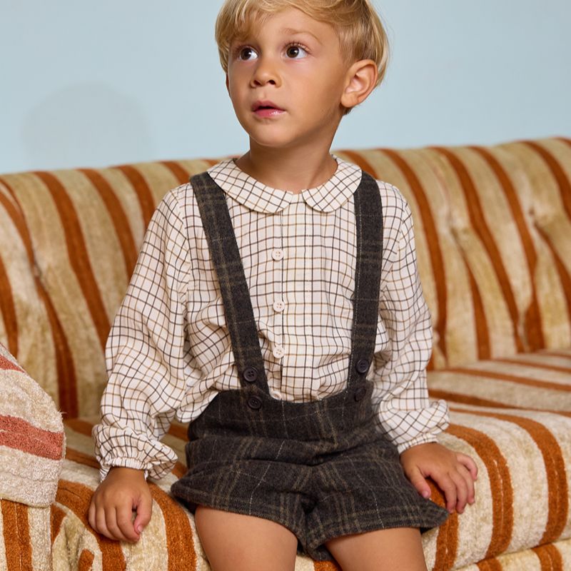 Plaid Overall - Olive