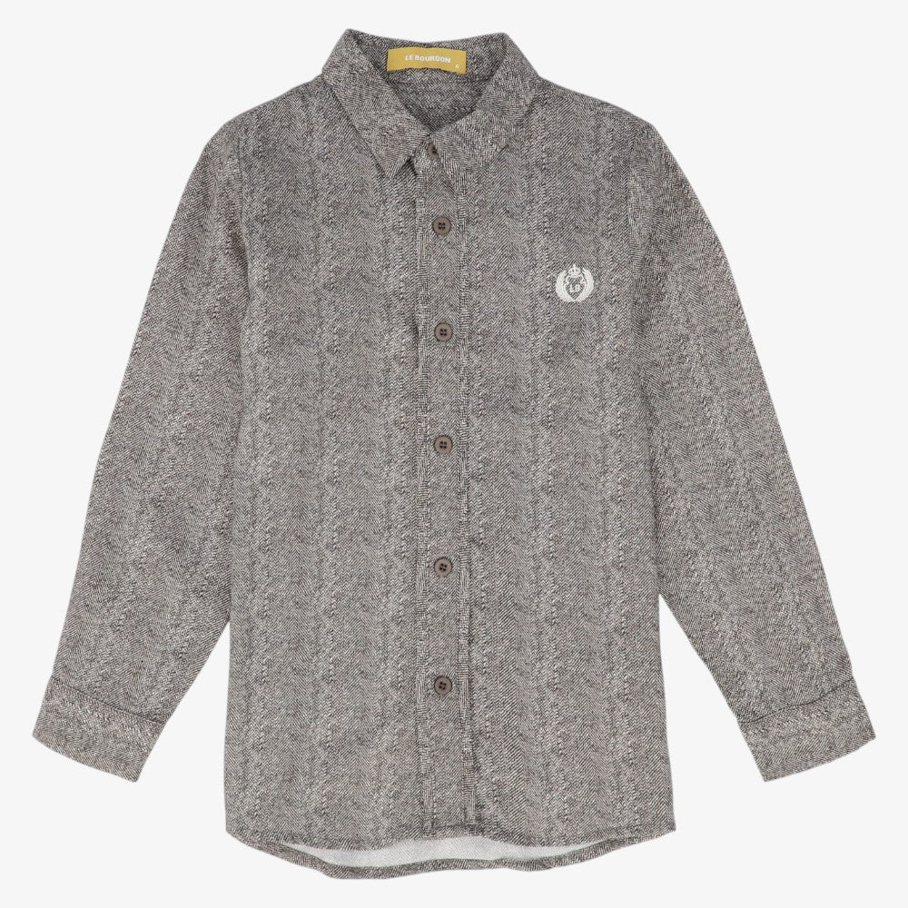 Printed Collar Shirt - Brown