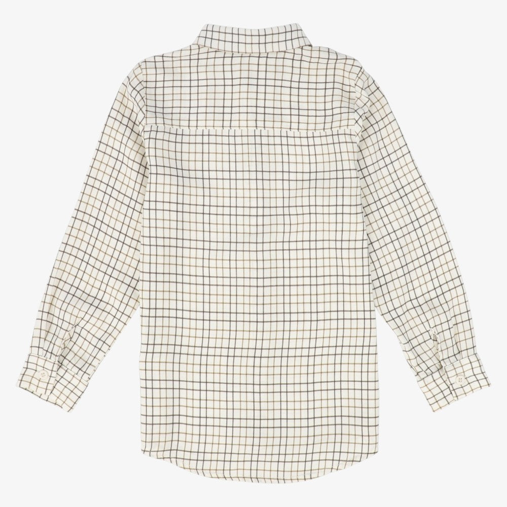 Printed Collar Shirt - White &amp; Brown