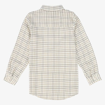 Printed Collar Shirt - White &amp; Brown