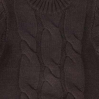 Cable Chunky Knit Sweater - Brown