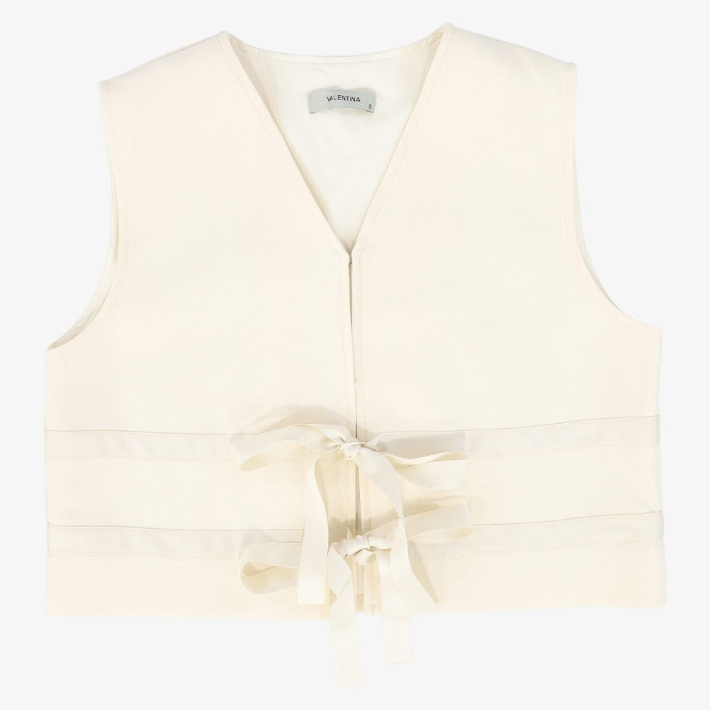 Bow Vest - Cream