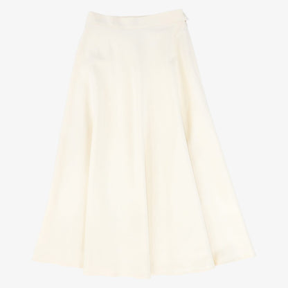 Waisted A-Line Maxi Skirt - Cream