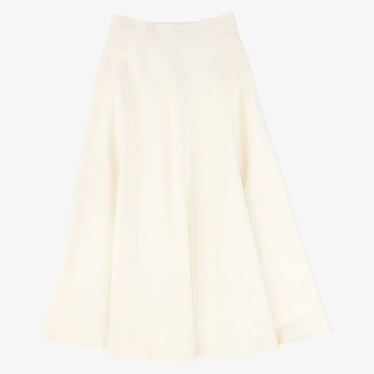 Waisted A-Line Maxi Skirt - Cream