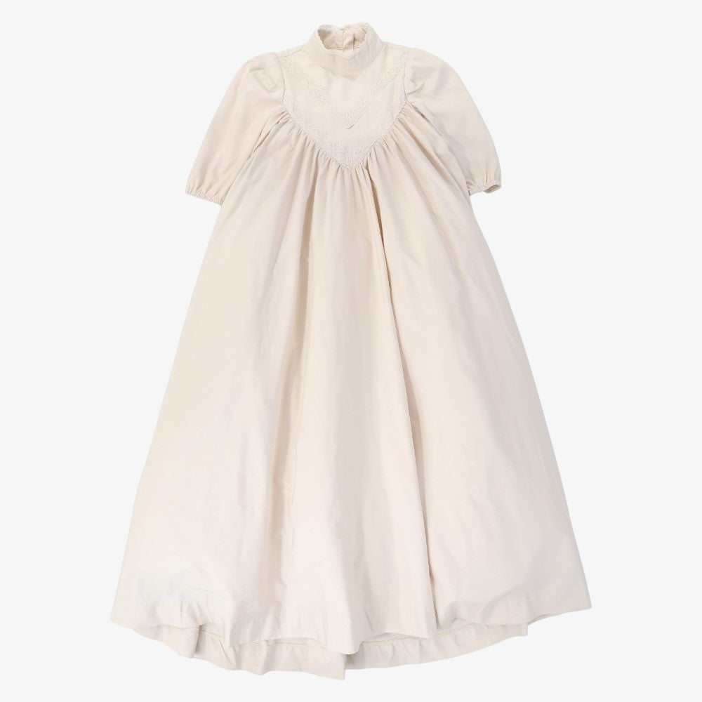 Tafetta Lace V Design Gown - Pink
