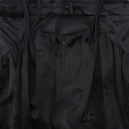 Velour Bubble Hem Jumper - Black