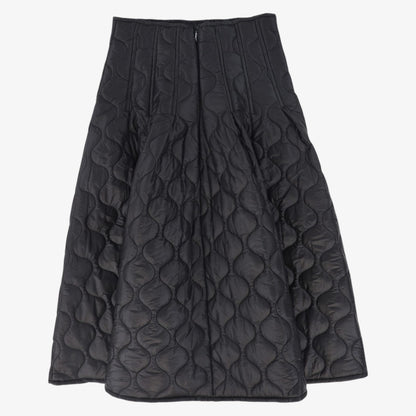 Quilted Midi Skirt - Black