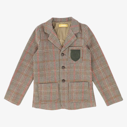Houndstooth Blazer - Olive