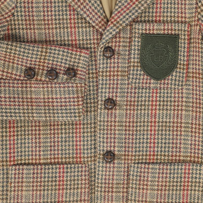 Houndstooth Blazer - Olive