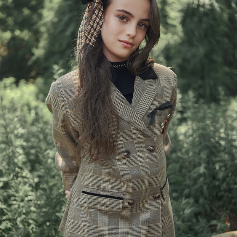 Plaid Pocket Blazer - Brown