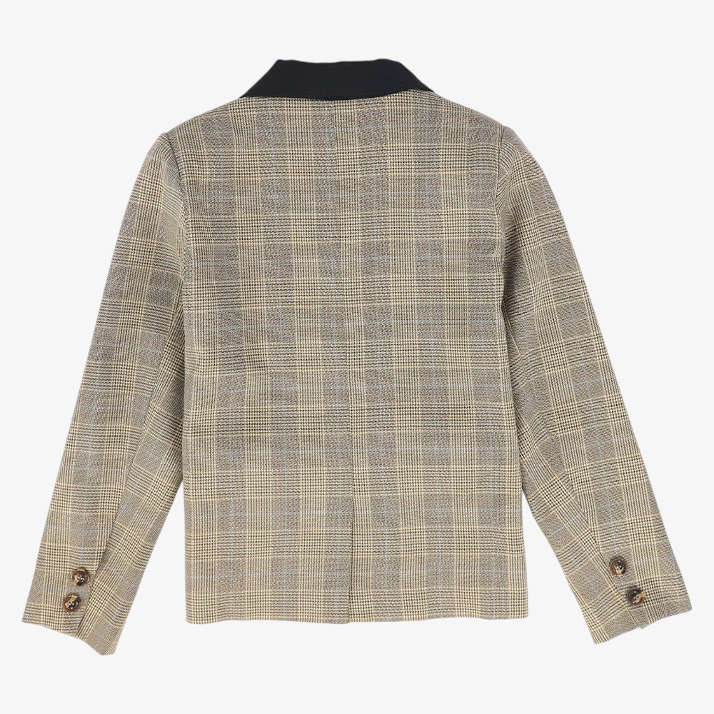 Plaid Pocket Blazer - Brown