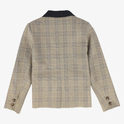Plaid Pocket Blazer - Brown