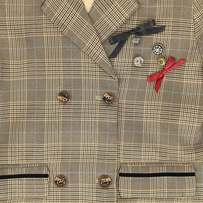 Plaid Pocket Blazer - Brown