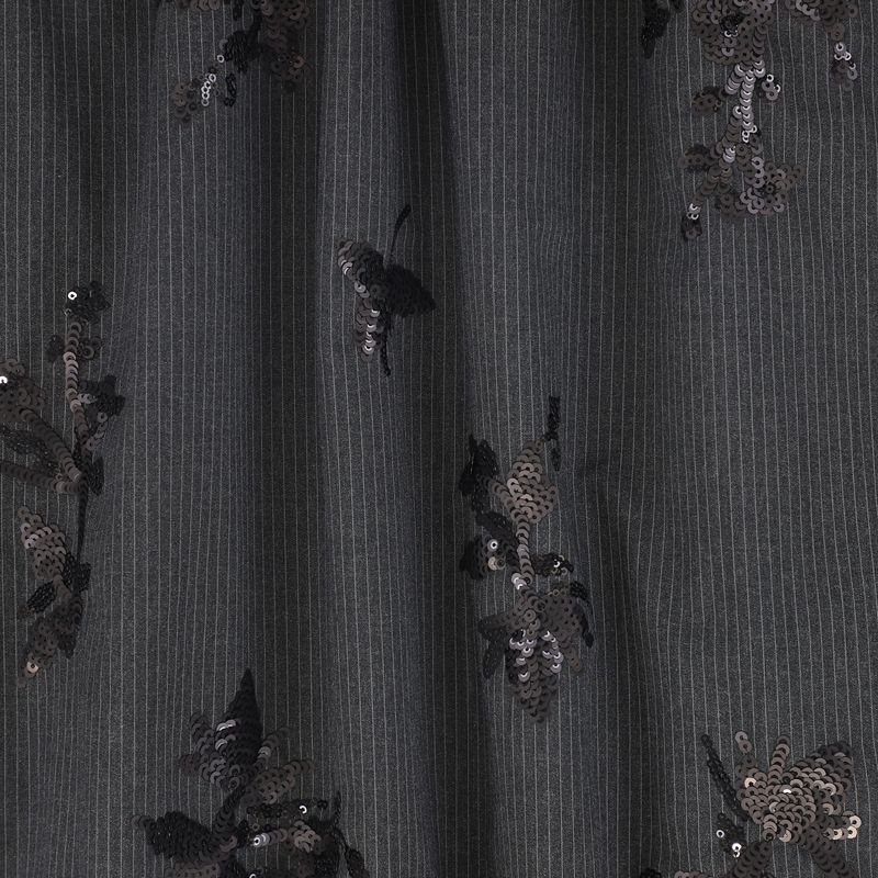 Pinstripe Sequin Skirt - Charcoal