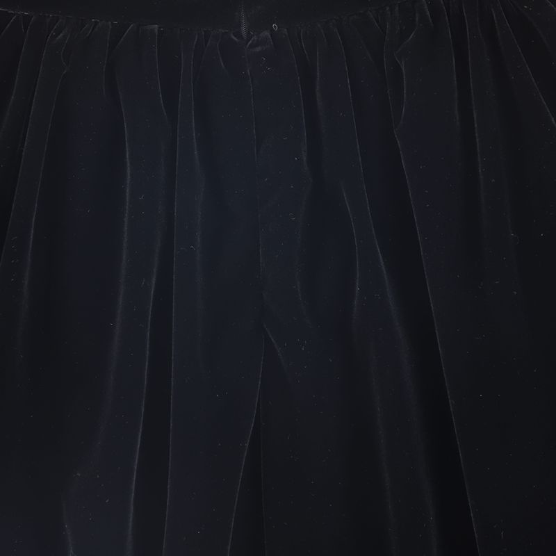 Velvet Gatered Maxi Skirt - Black