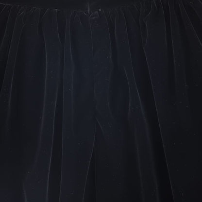 Velvet Gatered Maxi Skirt - Black