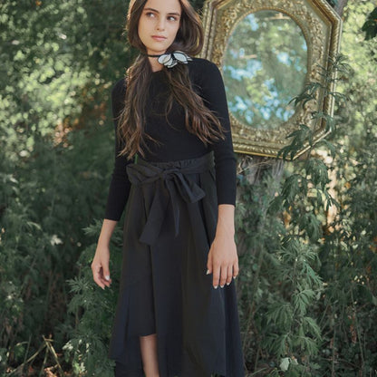 Tafetta Wrap Dress - Black