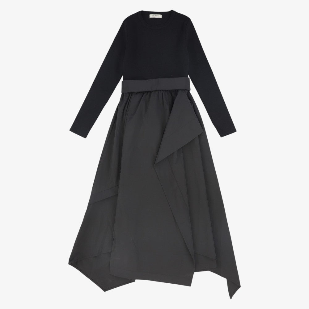 Tafetta Wrap Dress - Black