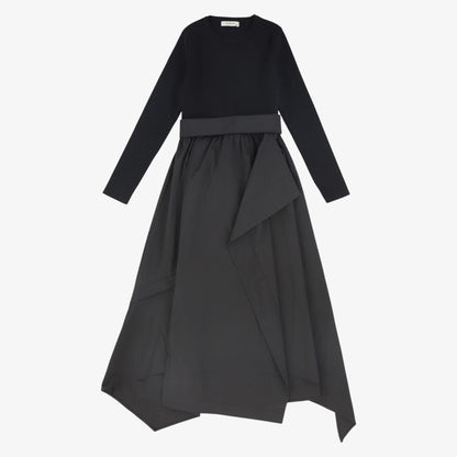 Tafetta Wrap Dress - Black