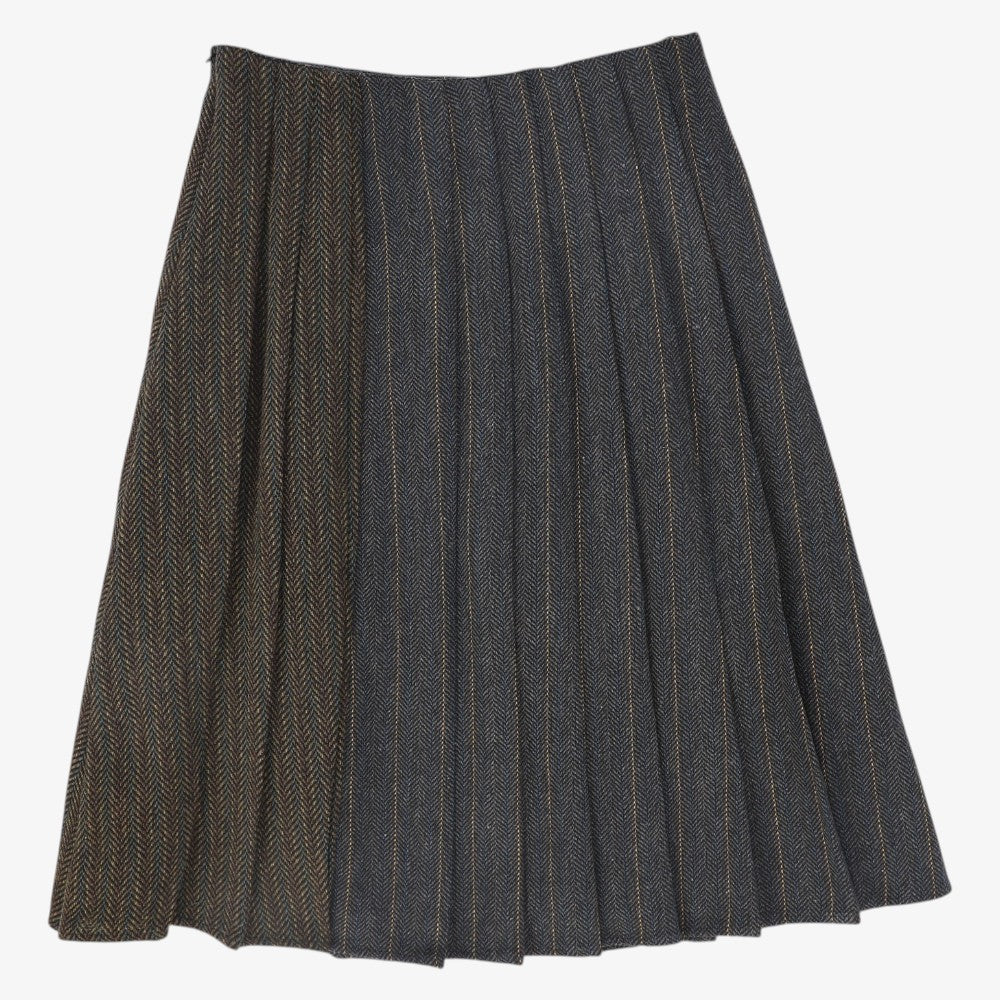 Chevron Pinstripe Skirt - Charcoal