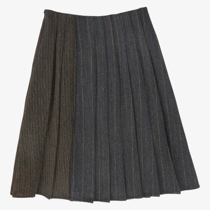 Chevron Pinstripe Skirt - Charcoal