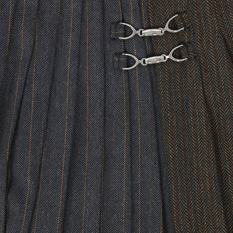 Chevron Pinstripe Skirt - Charcoal