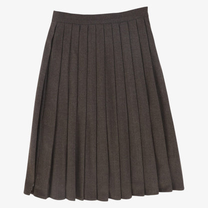 Wool Pleat Skirt - Brown