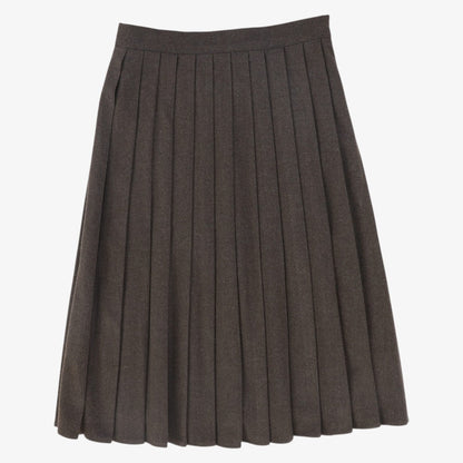 Wool Pleat Skirt - Brown